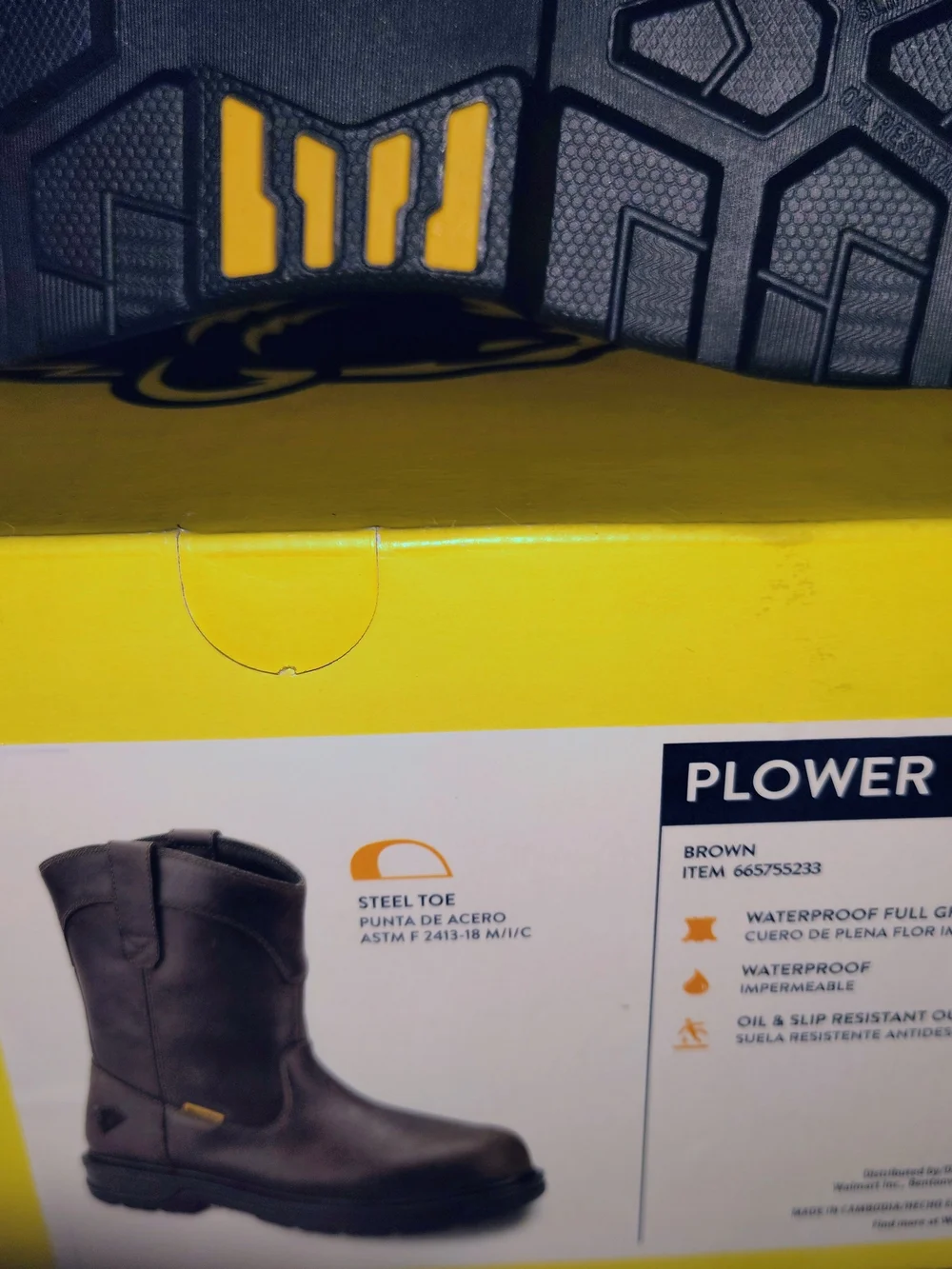 Men's Brown Work Boots - Steel Toe